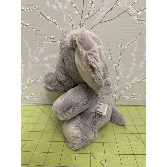 Ebba 11” Plush Gray & White Elephant Stuffed Animal Soft Toy - Picture 2 of 10